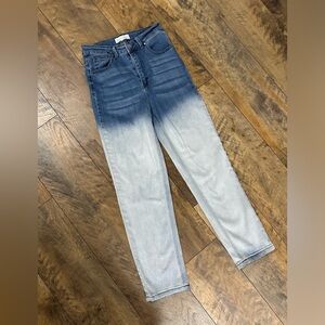 RISEN DENIM Bleach Dipped Boyfriend Jeans, Size 5/27